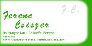 ferenc csiszer business card